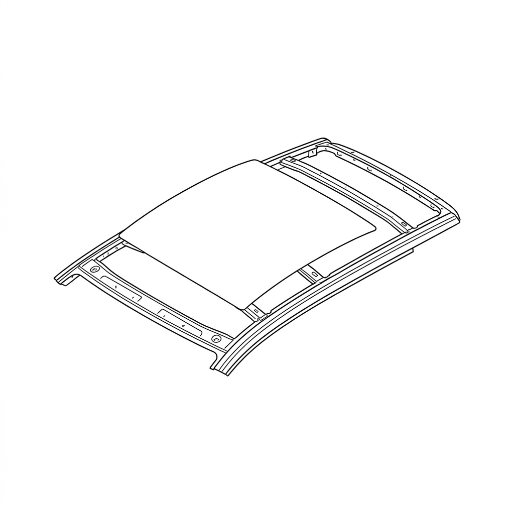 Representative illustration of Roof Assembly for 2012-2017 Hyundai Veloster glass roof