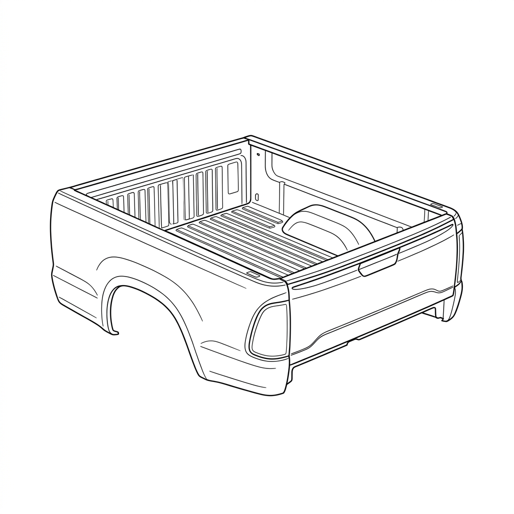 Representative illustration of Pickup Box for 2016 Nissan Titan XD (Crew Cab) (151.6" WB) PRO-4X w/o utility box package tow package 5.0L (diesel) and other applications