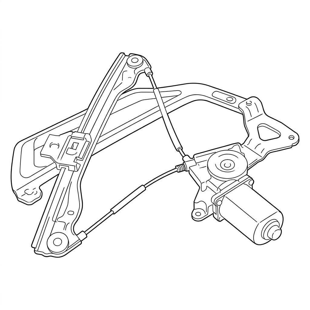 Representative illustration of Qtr Window Reg, Rr for 2007-2013 BMW BMW 328i (Conv) R. and other applications