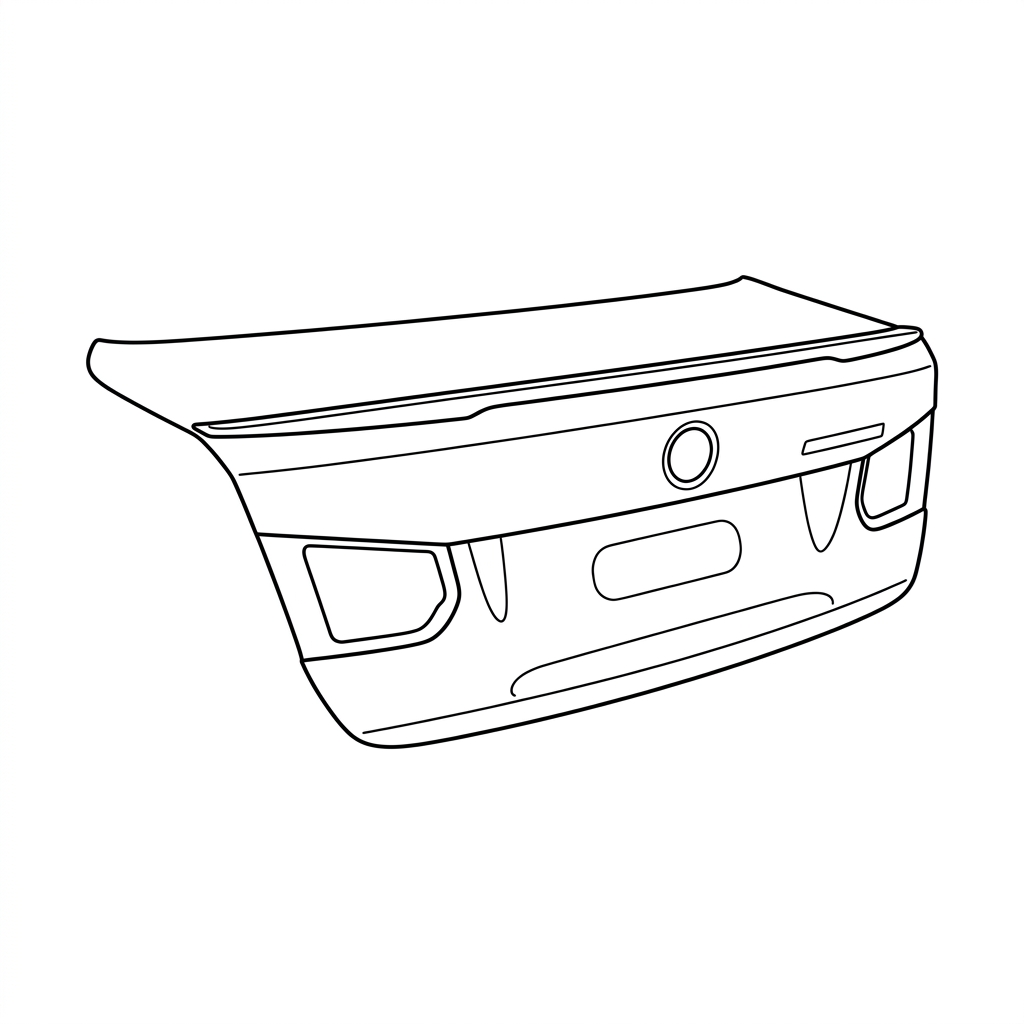 Representative illustration of Decklid Tailgate for 2010-2014 Subaru Legacy SW (Outback) w/o rear view camera w/o privacy tint glass