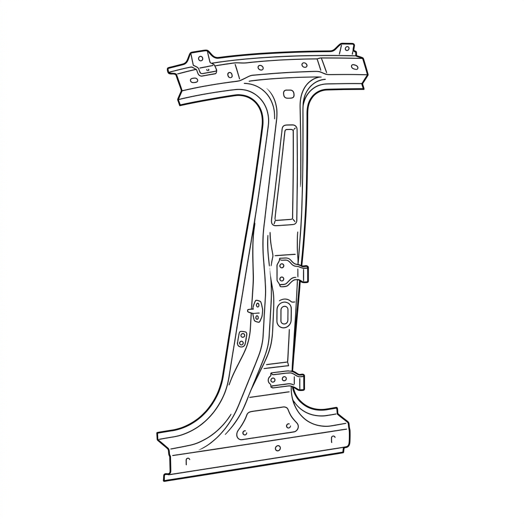 Representative illustration of Center Pillar for 2011-2020 Jeep Grand Cherokee R. and other applications