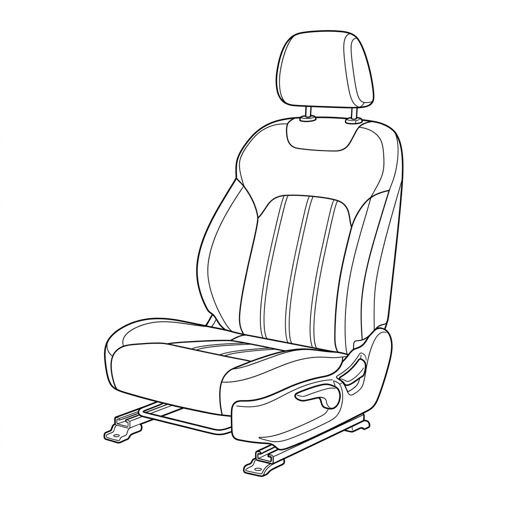 Representative illustration of Seat, Front for 2016-2020 Jeep Grand Cherokee (air bag) (bucket) w/o rear entertainment system leather and suede manual (R.) and other applications