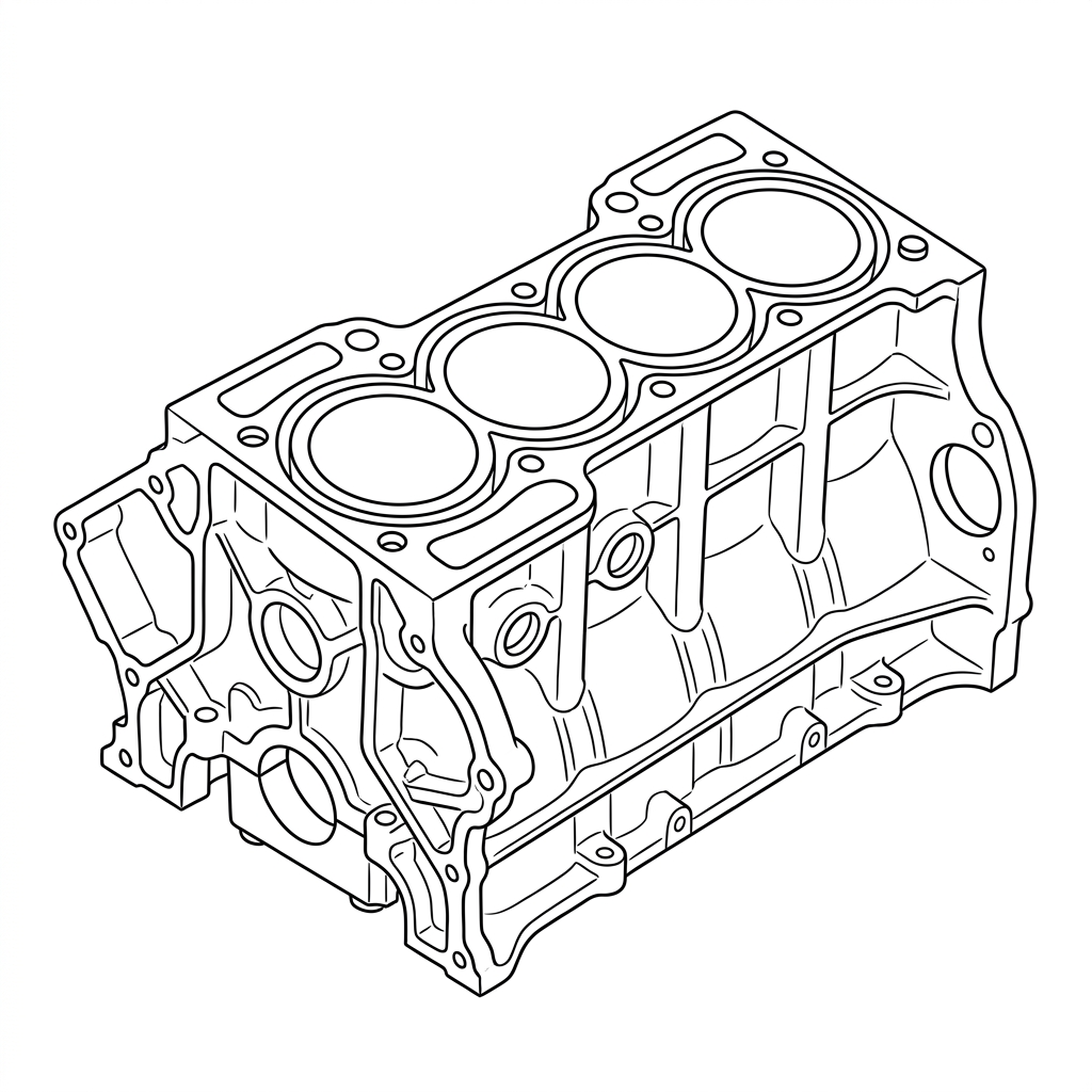 Representative illustration of Cylinder Block for 2011-2014 Chrysler 200 3.6L and other applications