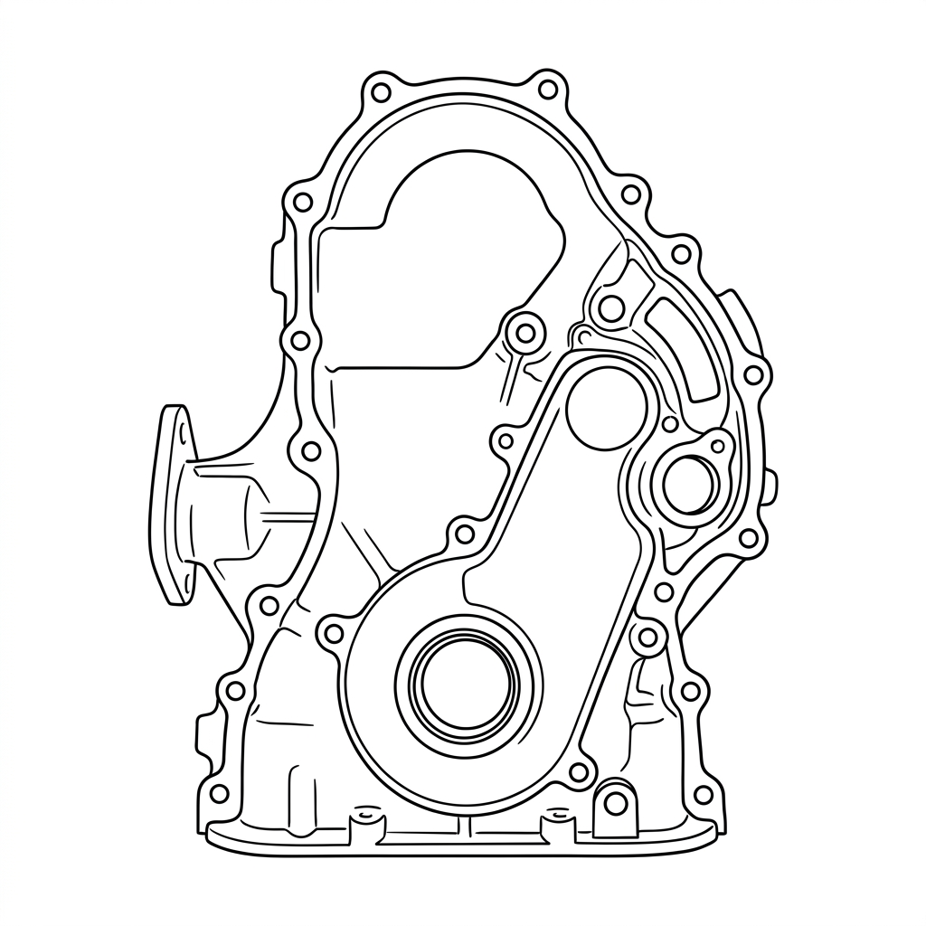 Representative illustration of Timing Cover for 2011-2014 Chrysler 200 3.6L and other applications