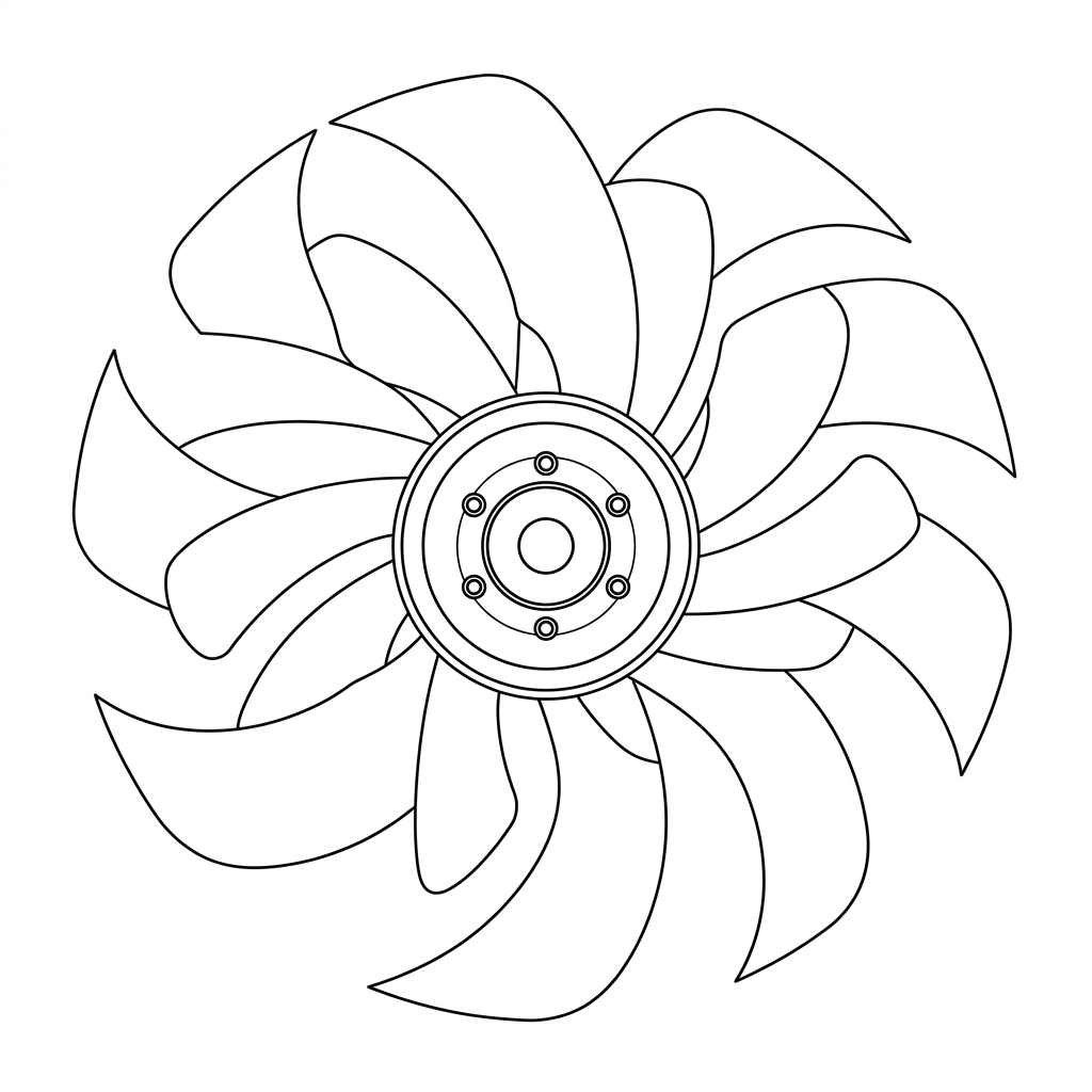 Representative illustration of Fan Blade for 2005-2007 Nissan Pathfinder and other applications