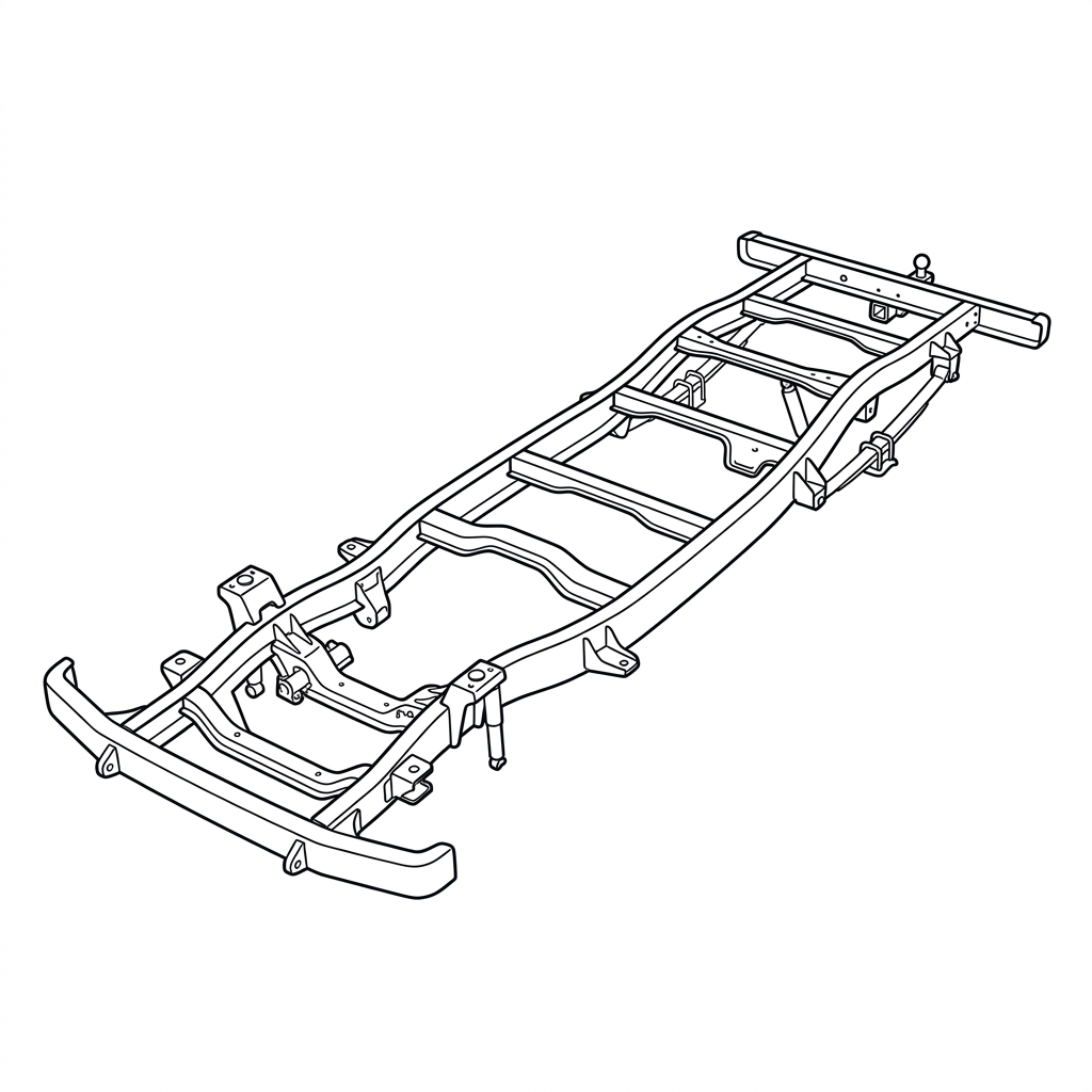 Representative illustration of Frame for 2011-2014 Ford Ford F150 Pickup Regular Cab 4x2 126" WB