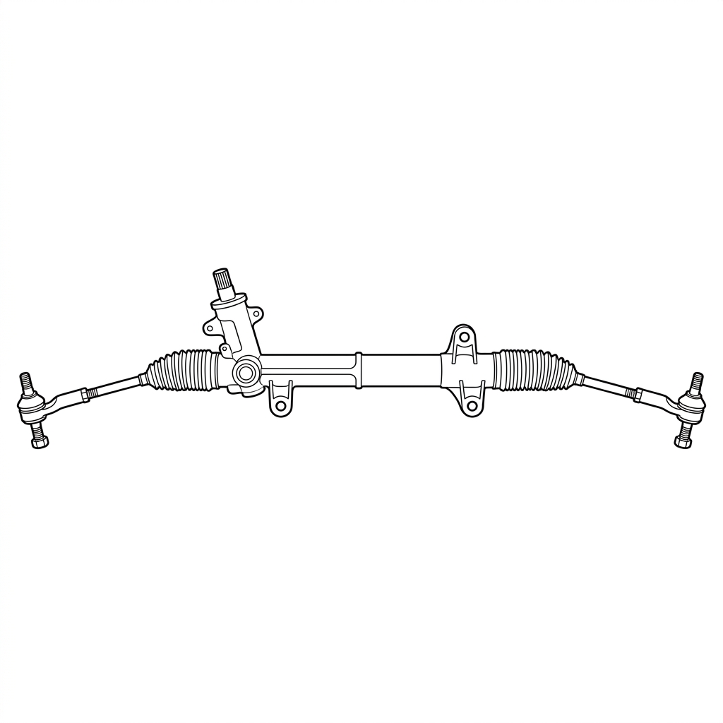 Representative illustration of Steering Gear Rack for 2013-2014 Hyundai Santa FE Power Rack and Pinion LWB (3.3L)