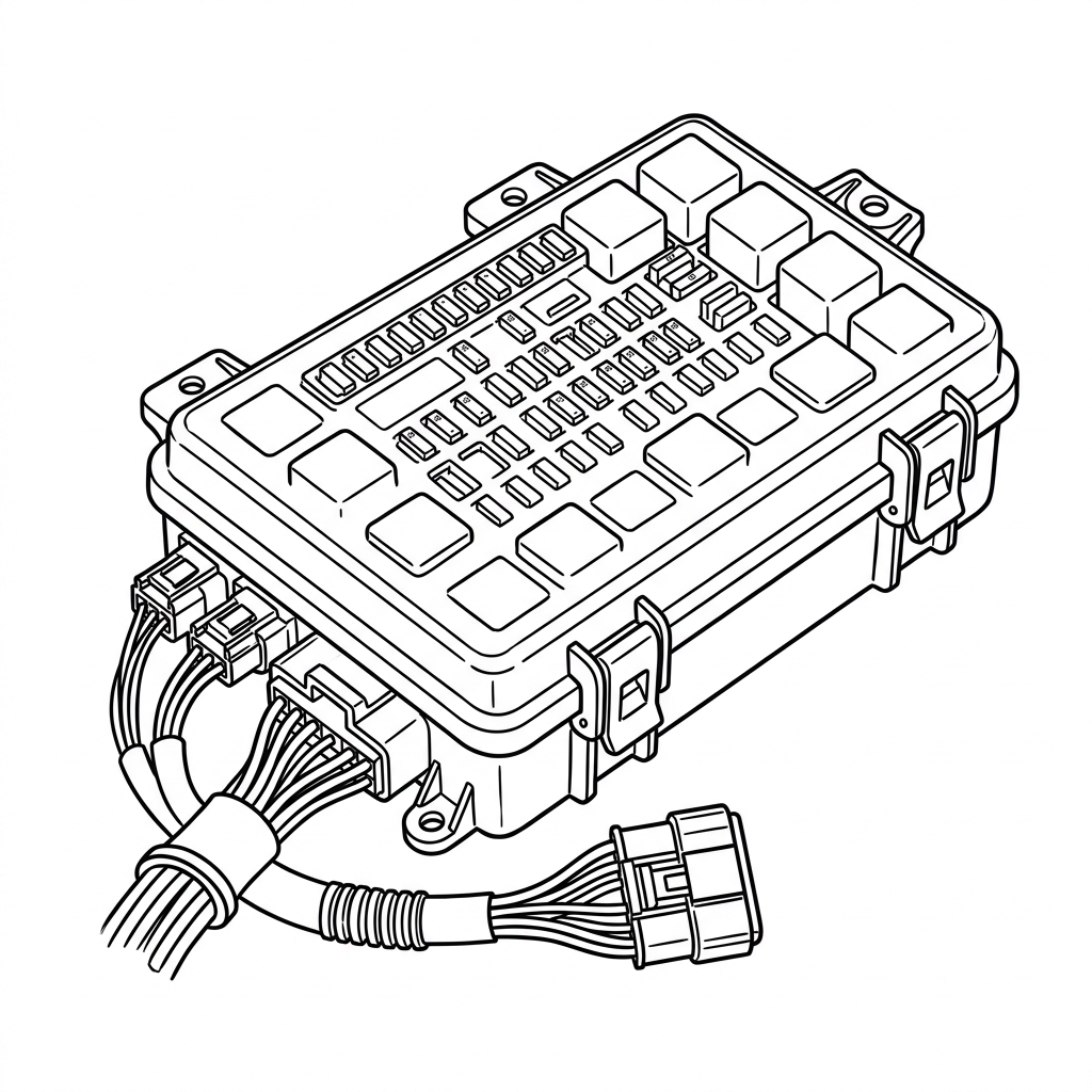 Representative illustration of Fuse Box, Engine for 2008-2011 BMW BMW 323i (Sdn, Canada market) and other applications